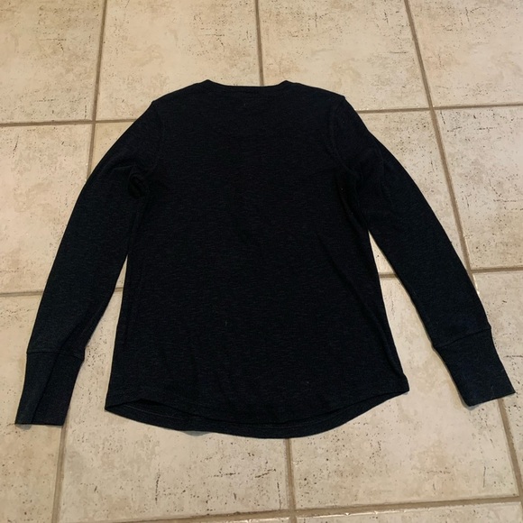 💛 George Black Ribbed Henley Long Sleeve Top - Size Large (L/G) - Picture 5 of 7